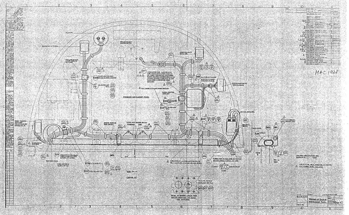 Spitfire MkI II Type 300 Blueprints 30036 43Wiring of Back of Instrument Panel A4 Photo Print