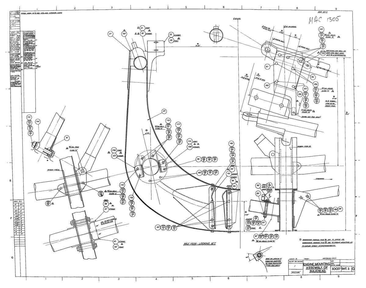 Spitfire MkI II Type 300 Blueprints 30037 5 G Engine mounting Assembly of Bulkhead A4 Photo Print