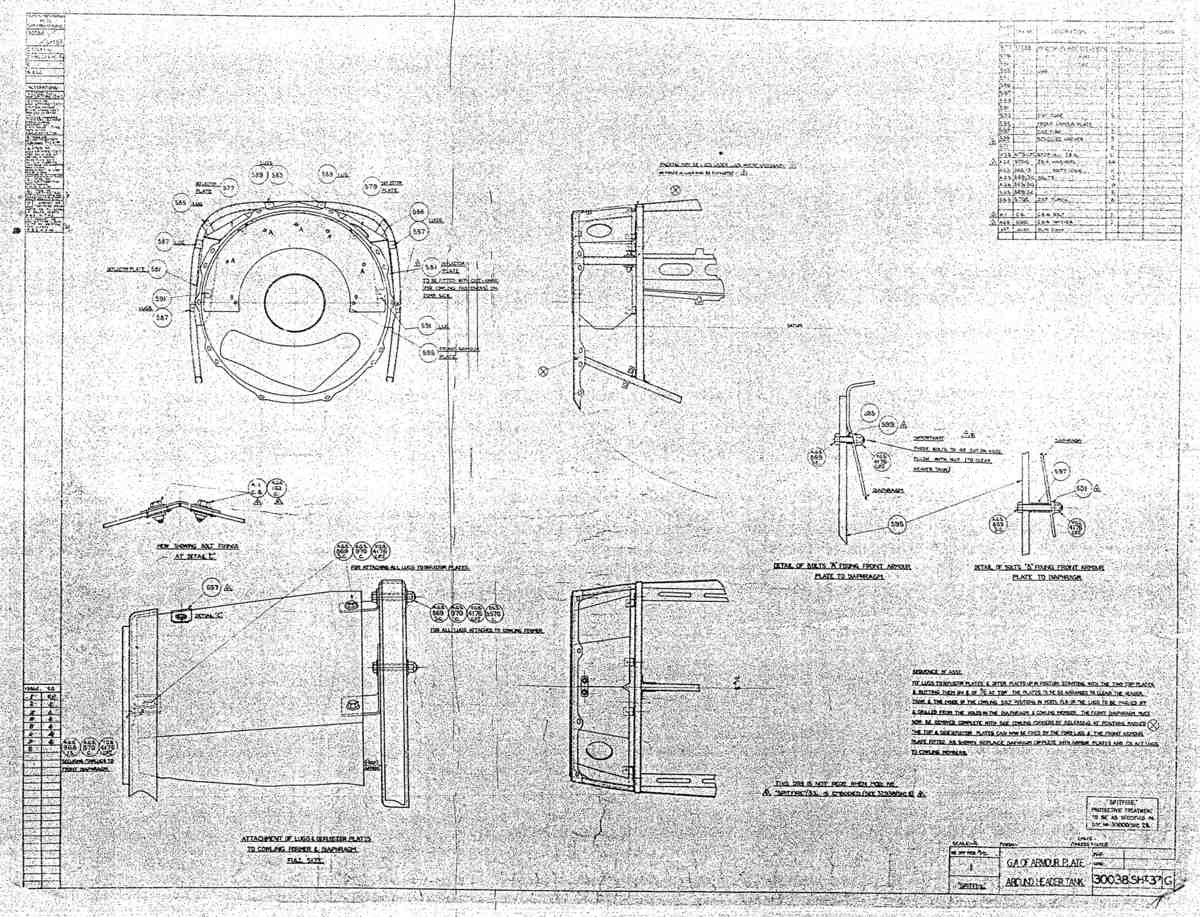 Spitfire MkI II Type 300 Blueprints 30038 37 G GA of Armour Plate Around Header Tank A4 Photo Print