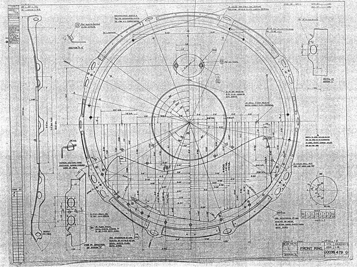 Spitfire MkI II Type 300 Blueprints 30038 479 G Front Ring A4 Photo Print