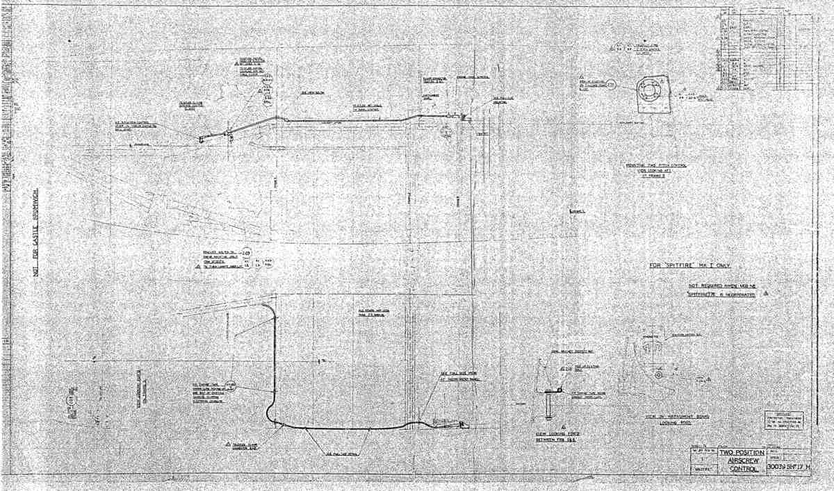 Spitfire MkI II Type 300 Blueprints 30039 17 H Two Position Airscrew Control A4 Photo Print