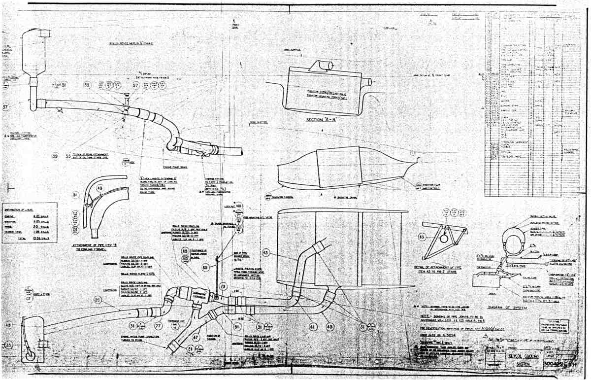 Spitfire MkI II Type 300 Blueprints 30049 11 H Glycol Cooling System A4 Photo Print