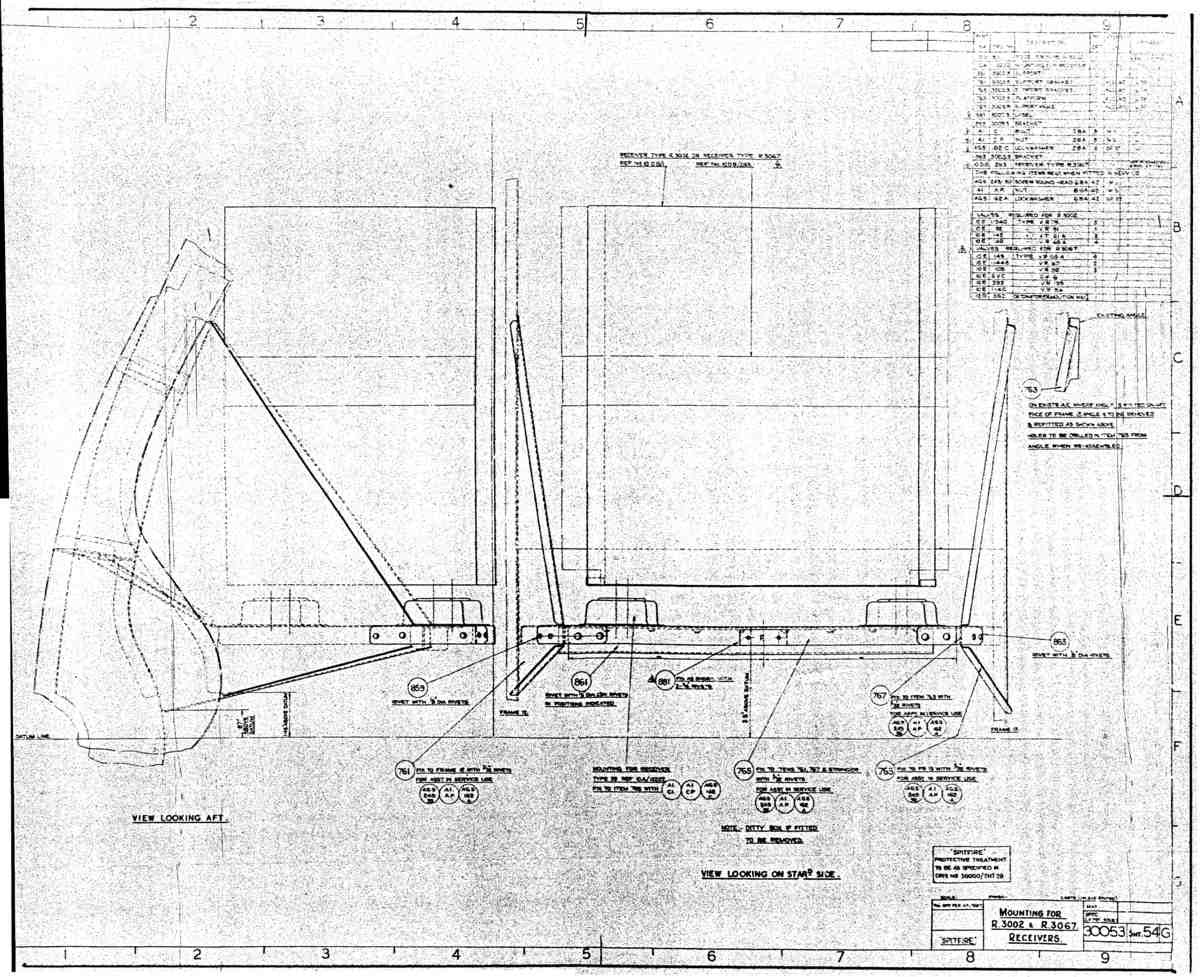 Spitfire MkI II Type 300 Blueprints 30053 54 G Mounting for R3002 & R3067 Receivers A4 Photo Print