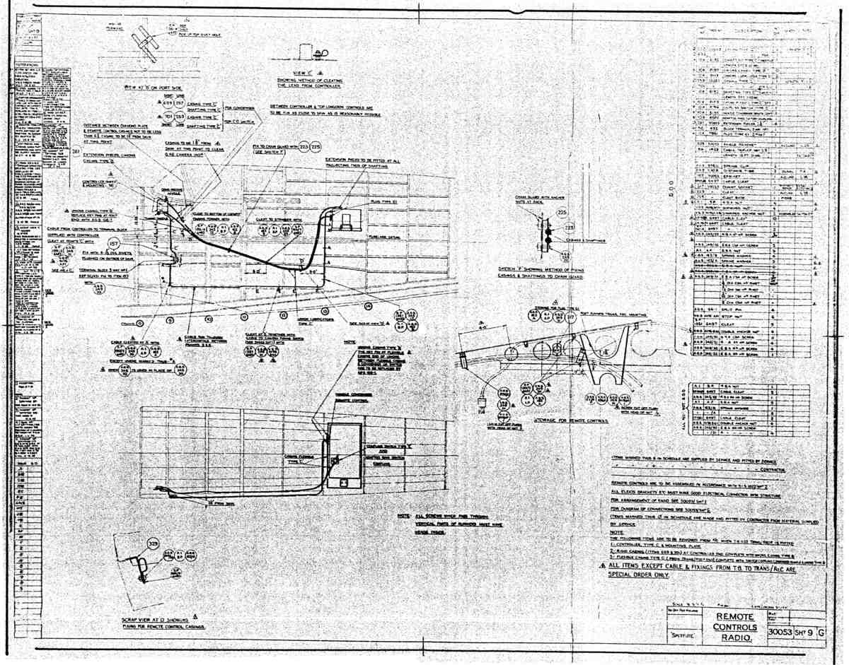 Spitfire MkI II Type 300 Blueprints 30053 9 G Remote Controls Radio A4 Photo Print