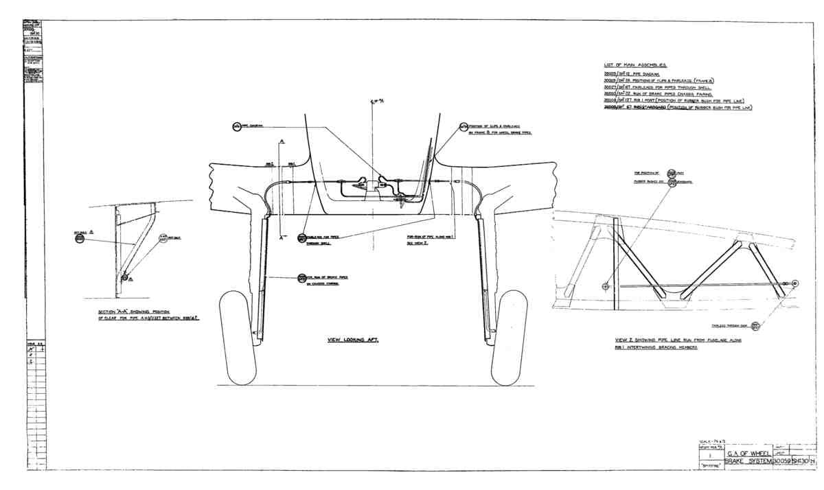 Spitfire MkI II Type 300 Blueprints 30059 30 H GA of Wheel Brake System A4 Photo Print