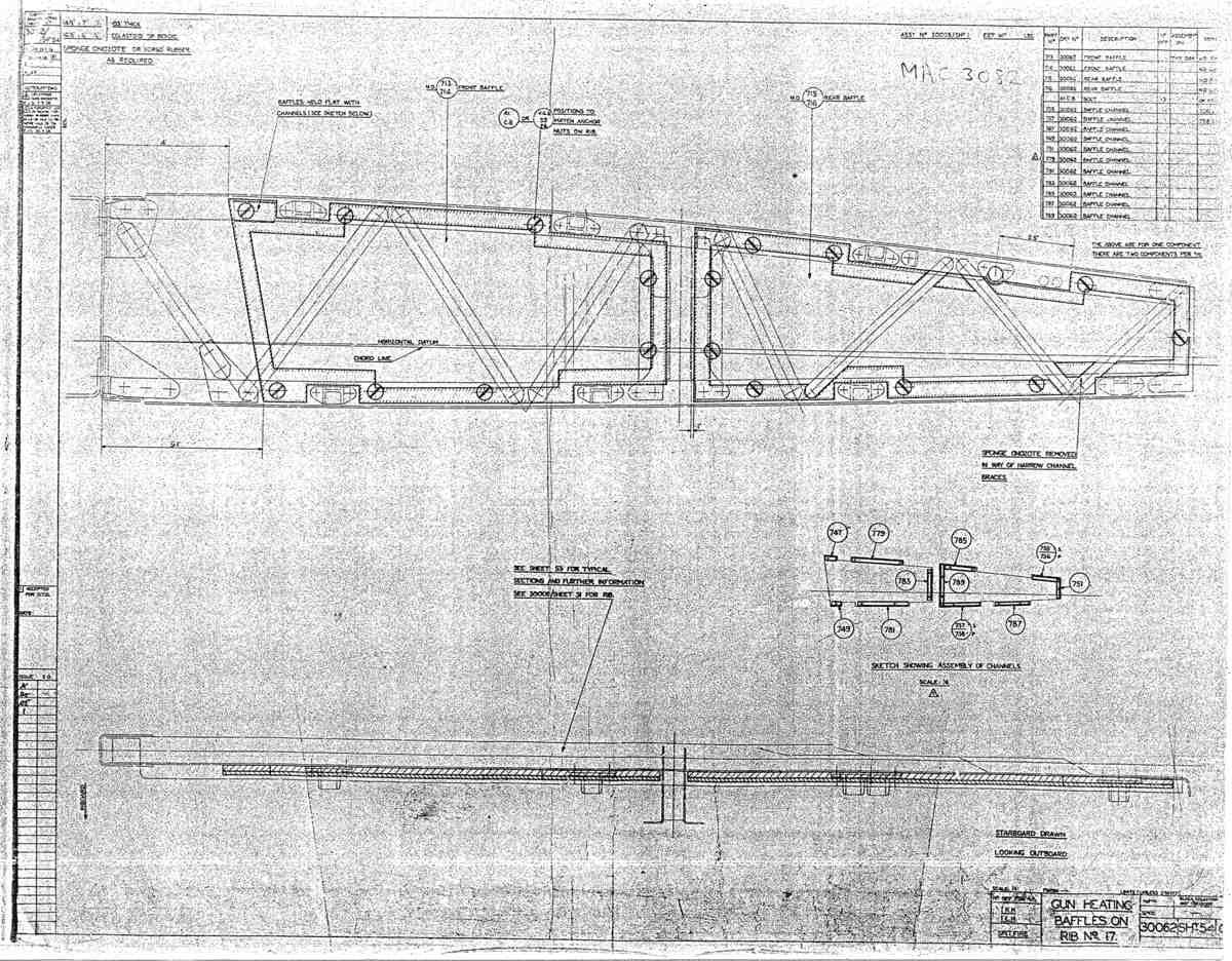 Spitfire MkI II Type 300 Blueprints 30062 54  Gun Heating Baffles on Rib 17 A4 Photo Print