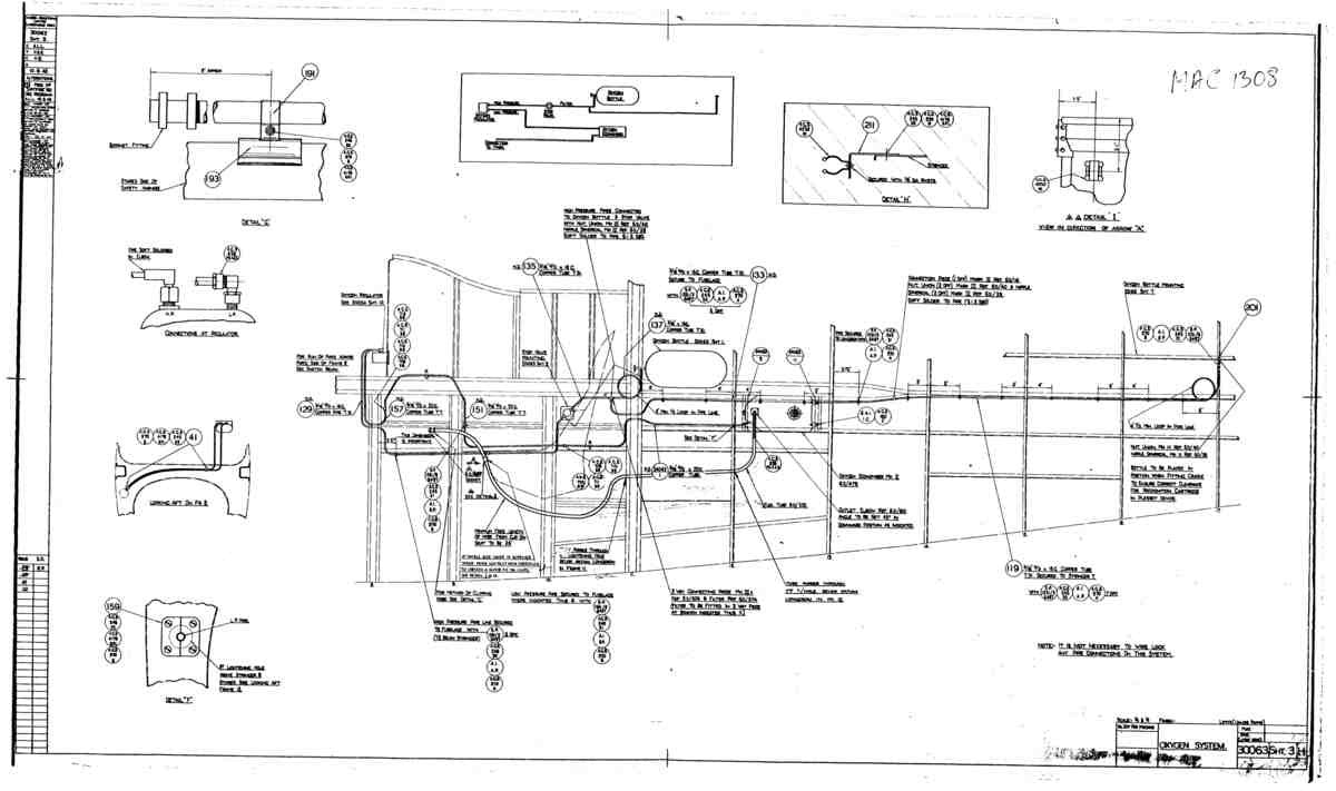 Spitfire MkI II Type 300 Blueprints 30063 3 H Oxygen System A4 Photo Print