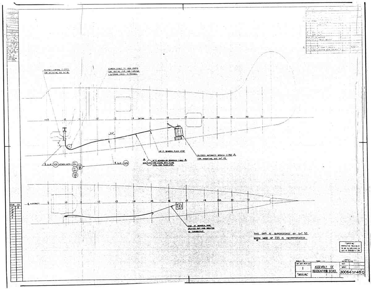 Spitfire MkI II Type 300 Blueprints 30064 48 G Assembly of Recognition Device A4 Photo Print