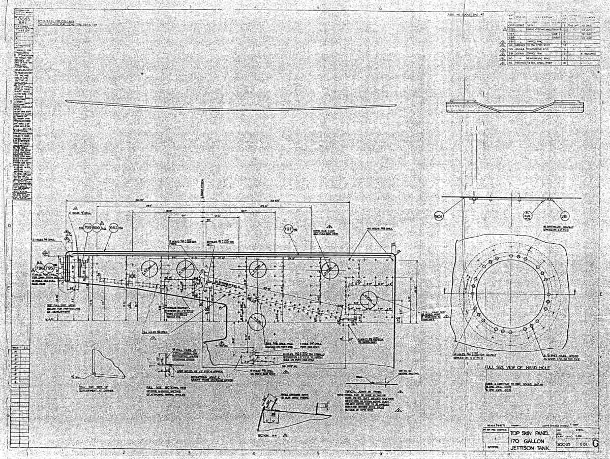 Spitfire MkI II Type 300 Blueprints 30065 661 G Top skin Panel 170 Gal Jettison Tank A4 Photo Print