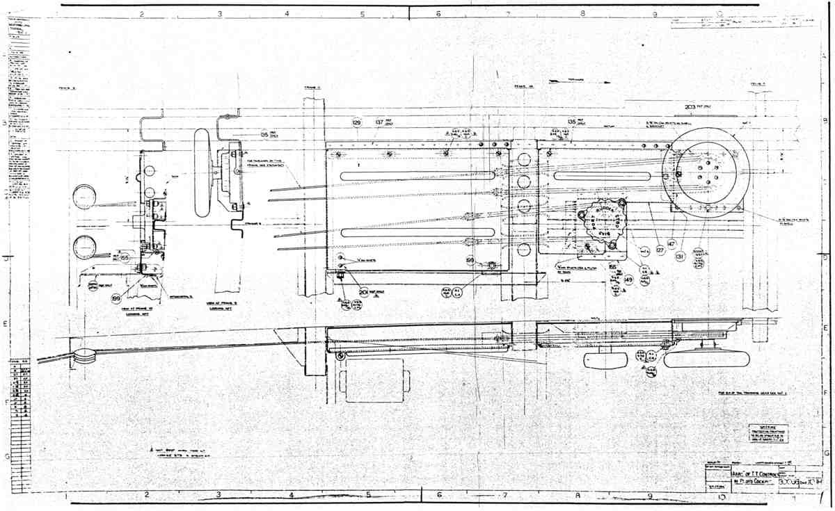 Spitfire MkI II Type 300 Blueprints 30066 10 H Arrangement of T.T Controls in Pilots Cockpit A4 Photo Print