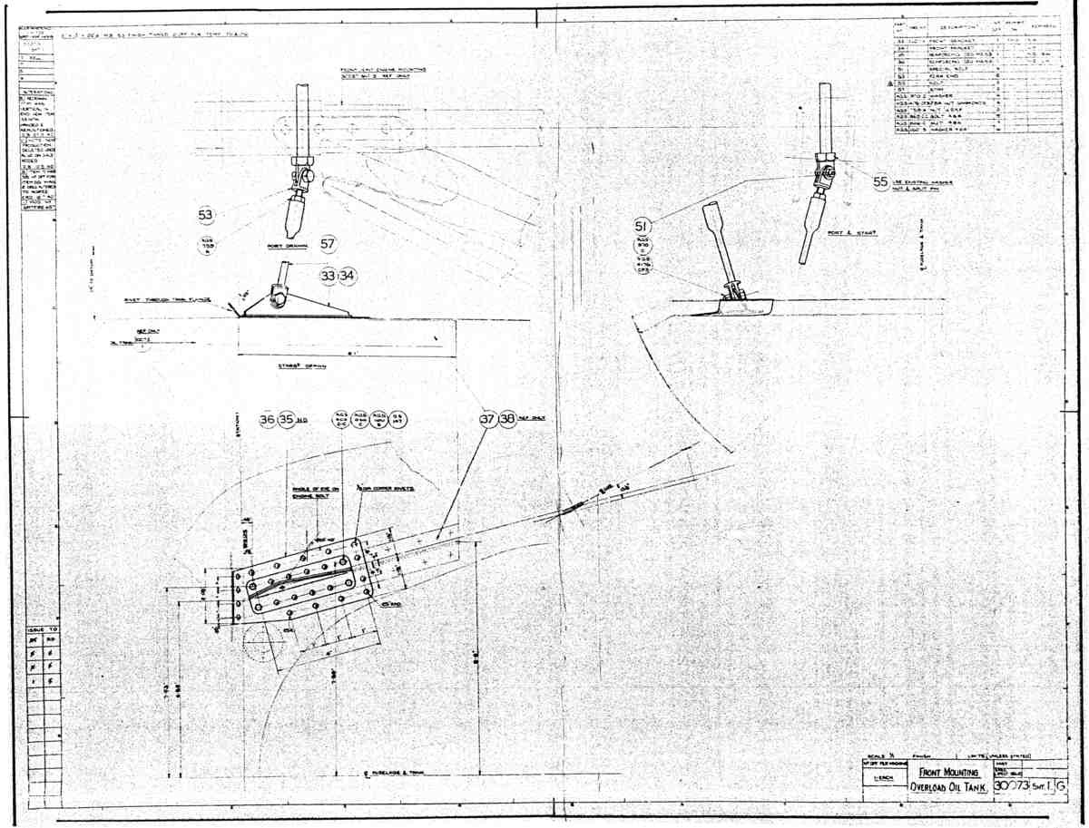 Spitfire MkI II Type 300 Blueprints 30073 1 G Front Mounting Overload Oil Tank A4 Photo Print