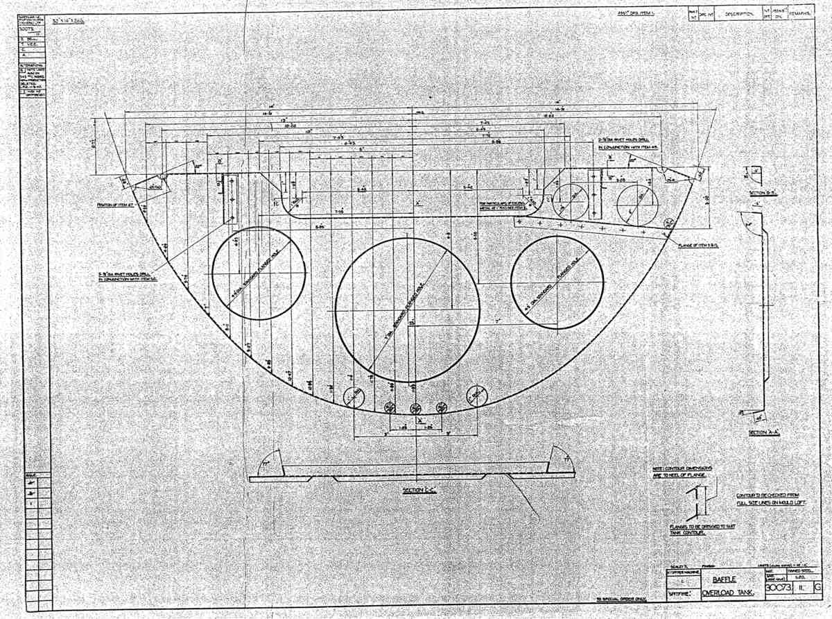 Spitfire MkI II Type 300 Blueprints 30073 11 G Baffle Overload Tank A4 Photo Print