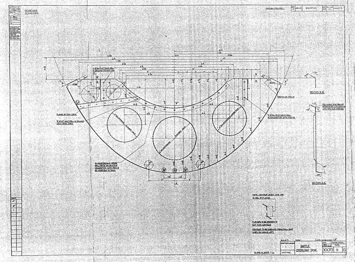 Spitfire MkI II Type 300 Blueprints 30073 17 G Baffle Overload tank A4 Photo Print