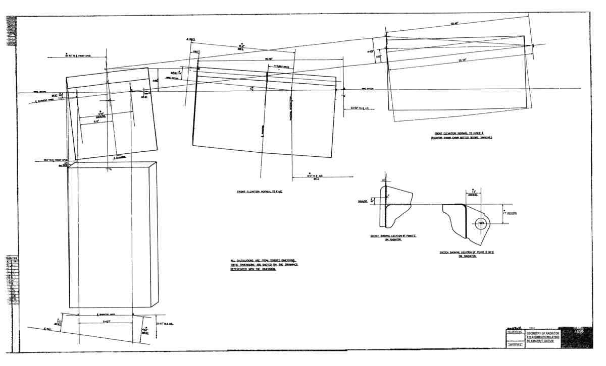 Spitfire MkI II Type 300 Blueprints 3xxx8 x x Geometry of Radiator Attachments Relating to Ai A4 Photo Print