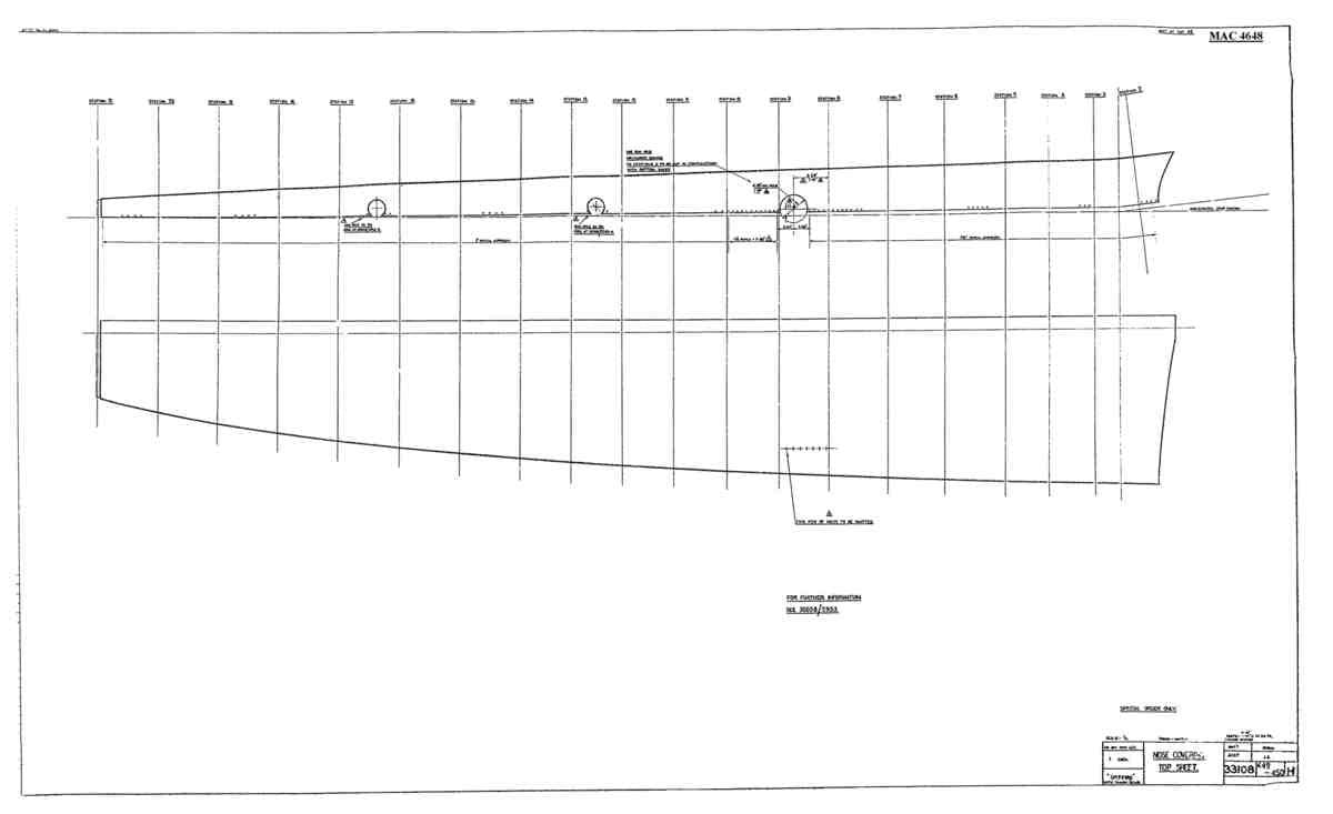 Spitfire MkI II Type 331 Blueprints 33108 449,450 H Nose Covering Top sheet A4 Photo Print