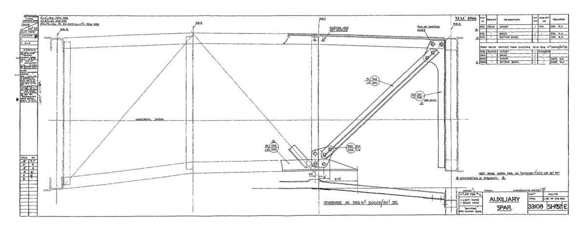 Spitfire MkI II Type 331 Blueprints 33108 57 E Auxiliary Spar A4 Photo Print