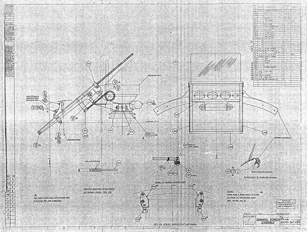 Spitfire MkIV VII Blueprints 30030 SHT 23 G Dimming Screen A4 Photo Print