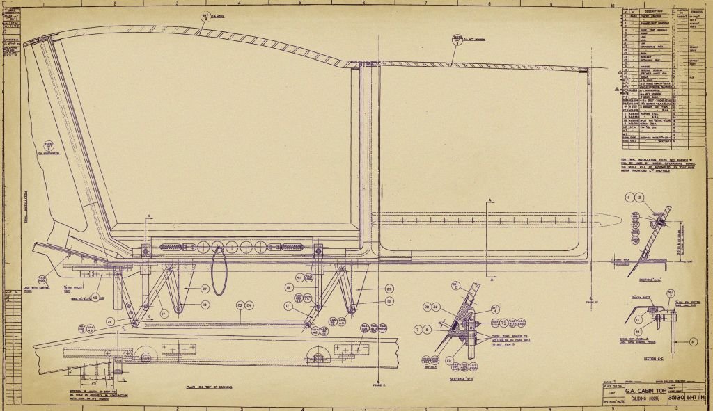 Spitfire MkIV VII Blueprints 35130 SHT 1 H Mk VII Canopy A4 Photo Print