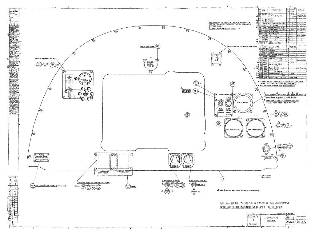 Spitfire MkIV VII Blueprints 36134 SHT 3 A4 Photo Print