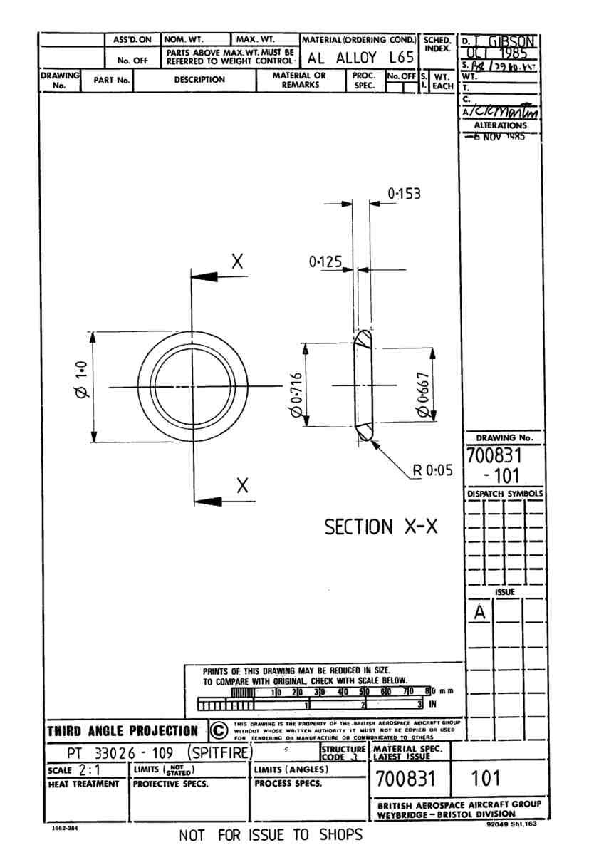 Spitfire Type 330 Mk IX Blueprints 33026 109  Washer A4 Photo Print