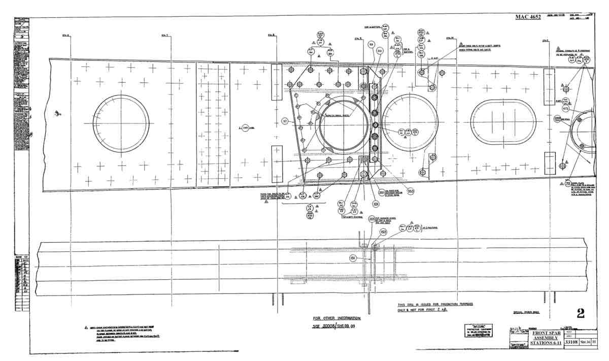 Spitfire Type 331 Mk IX Blueprints 33108 36 H Front Spar Assembly Stations 6 11 A4 Photo Print