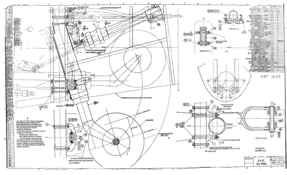 Spitfire Type 337 Mk IV Blueprints 33726 1 H GA of Tail Wheel A4 Photo Print