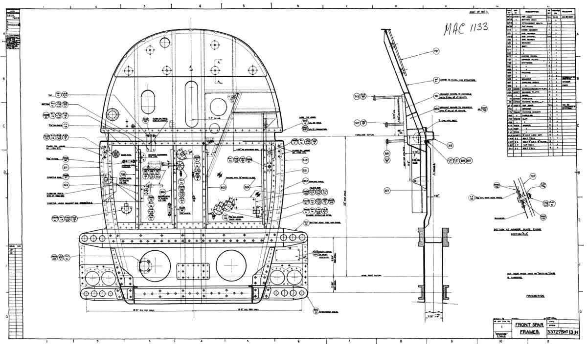 Spitfire Type 337 Mk IV Blueprints 33727 13 H Front Spar Frame 5 A4 Photo Print