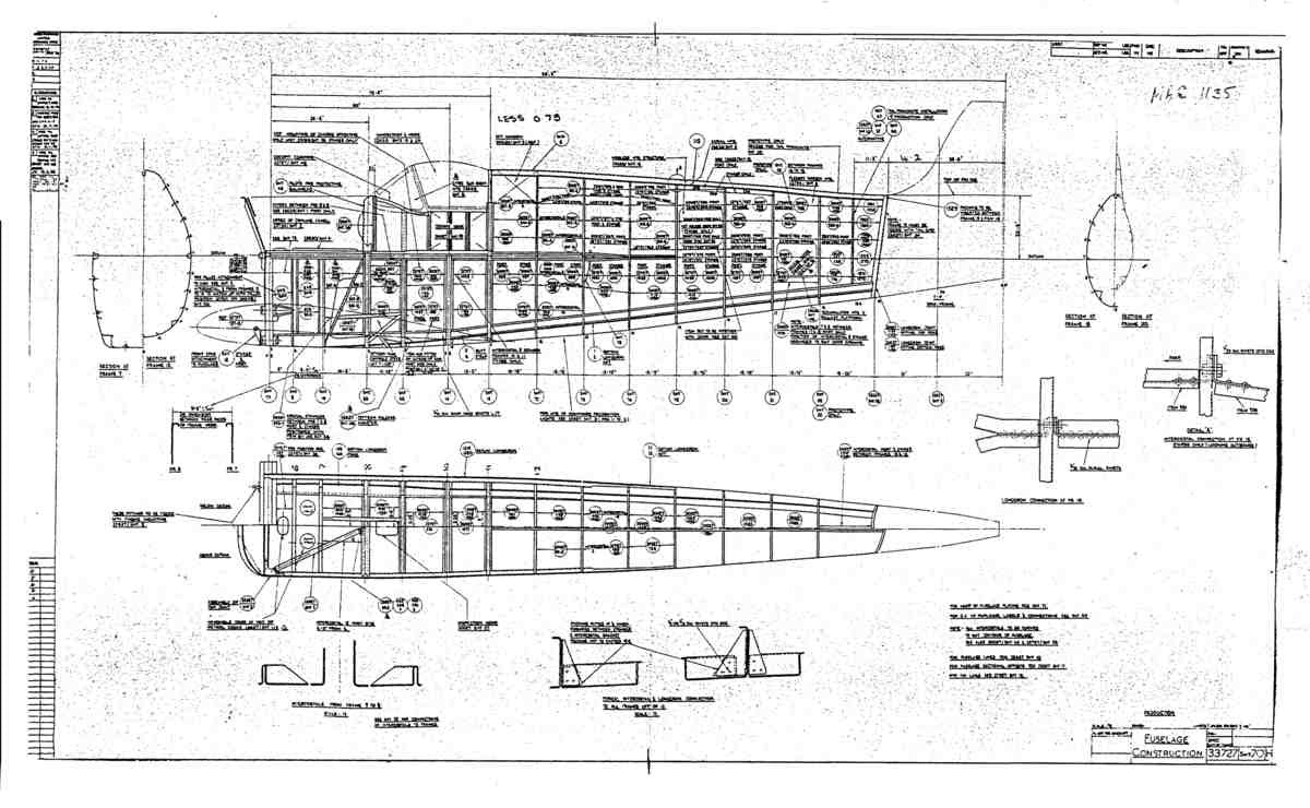 Spitfire Type 337 Mk IV Blueprints 33727 70 H Fuselage Construction A4 Photo Print