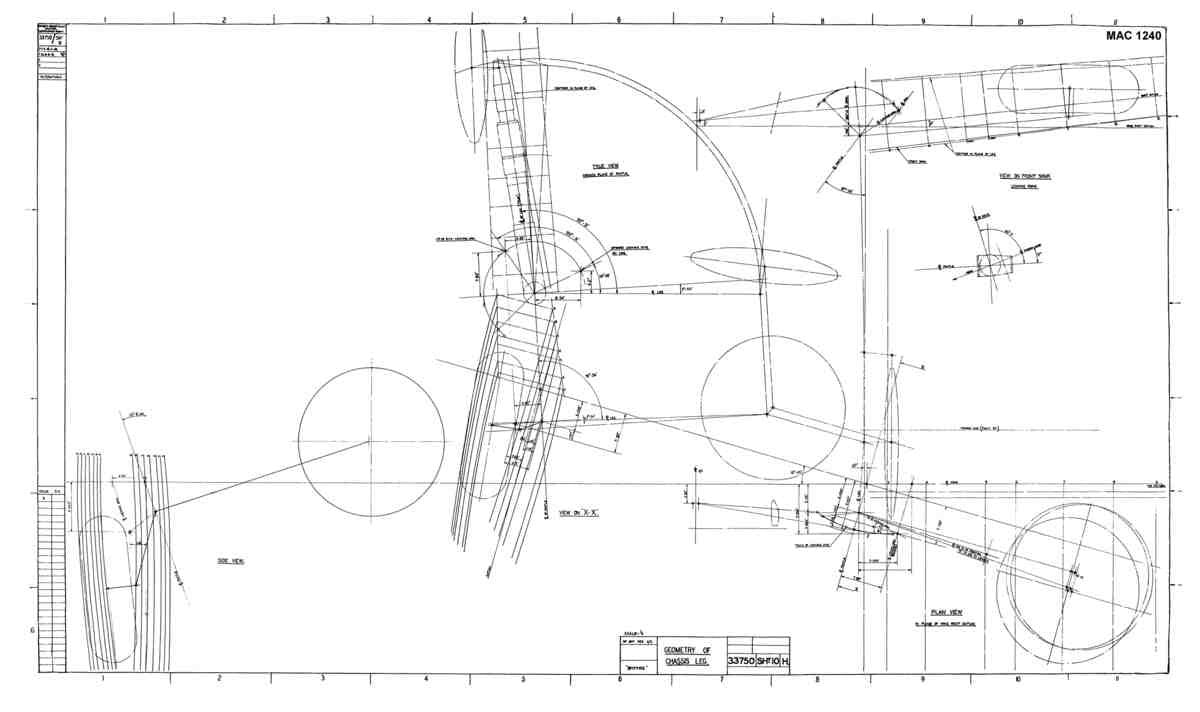 Spitfire Type 337 Mk IV Blueprints 33750 10 H Geometry of Chassis Leg A4 Photo Print