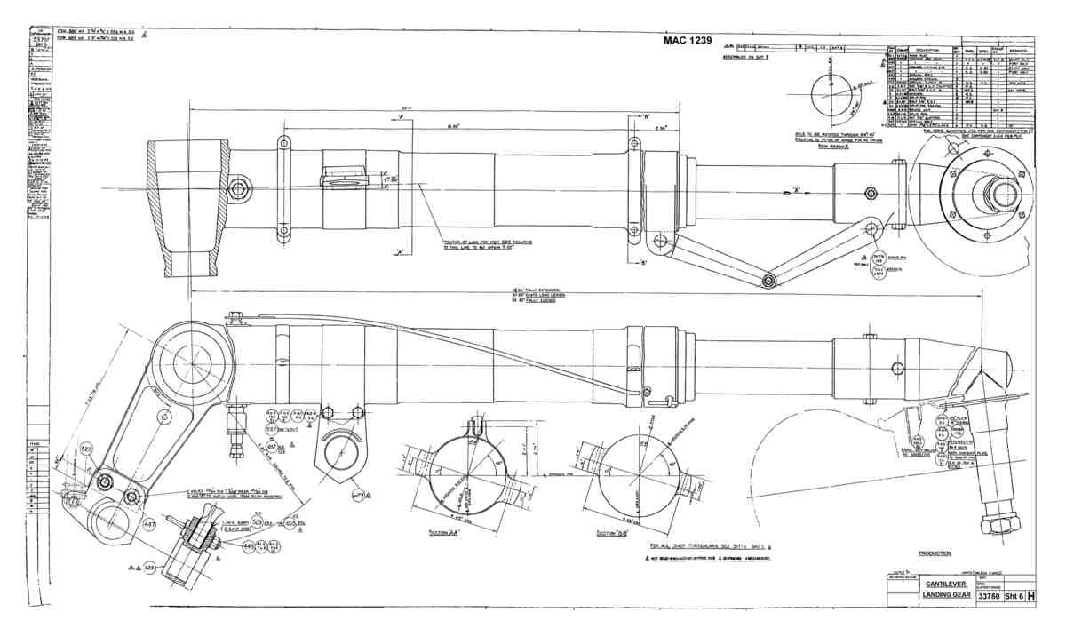 Spitfire Type 337 Mk IV Blueprints 33750 6 H Landing Gear A4 Photo Print