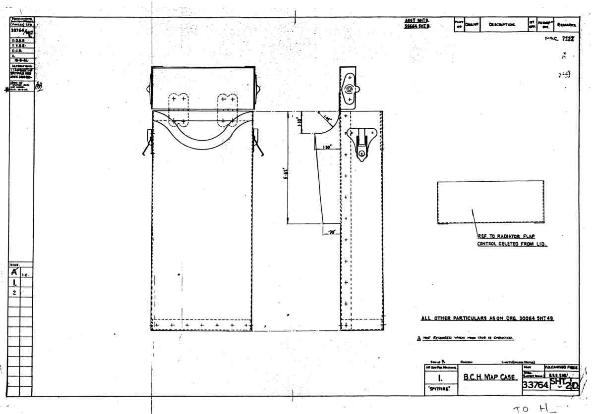 Spitfire Type 337 Mk IV Blueprints 33764 2 D BCH map Case A4 Photo Print