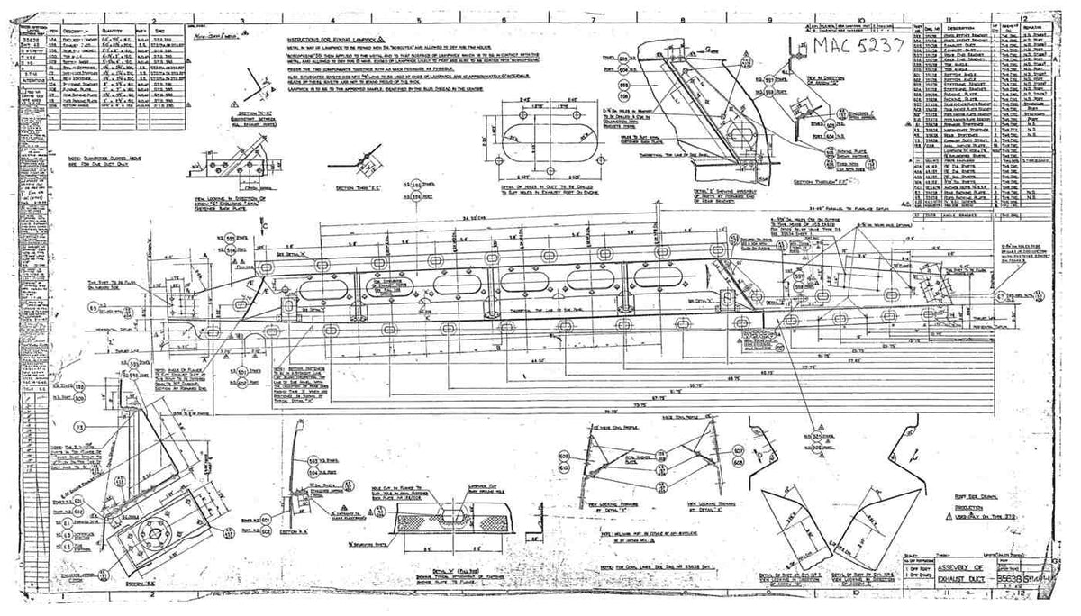Spitfire Type 356 MK 212224 Blueprints 35638 48 h Assembly of Exhaust duct A4 Photo Print
