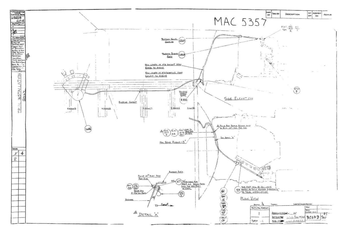 Spitfire Type 356 MK 212224 Blueprints 35639 15Arrangement of Interconnected Throttle and Pro A4 Photo Print