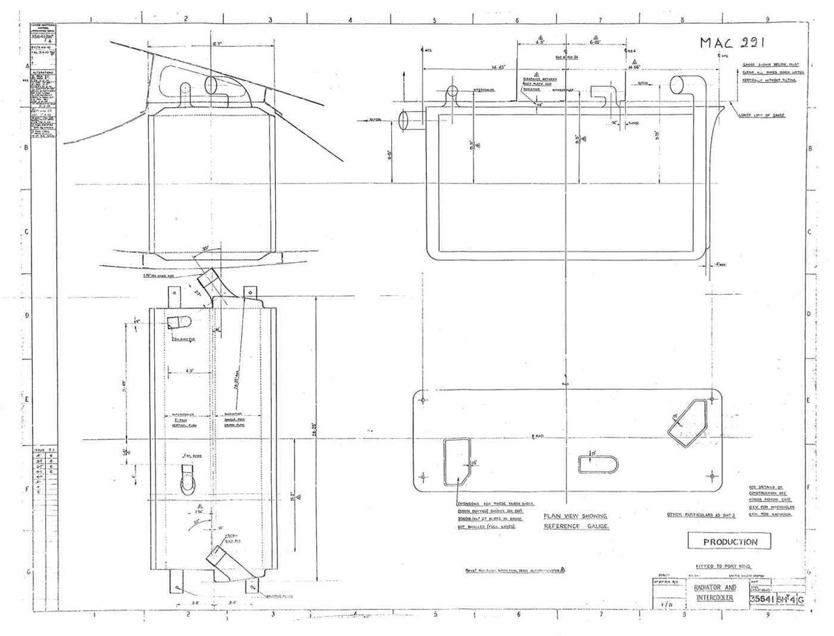 Spitfire Type 356 MK 212224 Blueprints 35641 4 G Radiator and intercooler A4 Photo Print