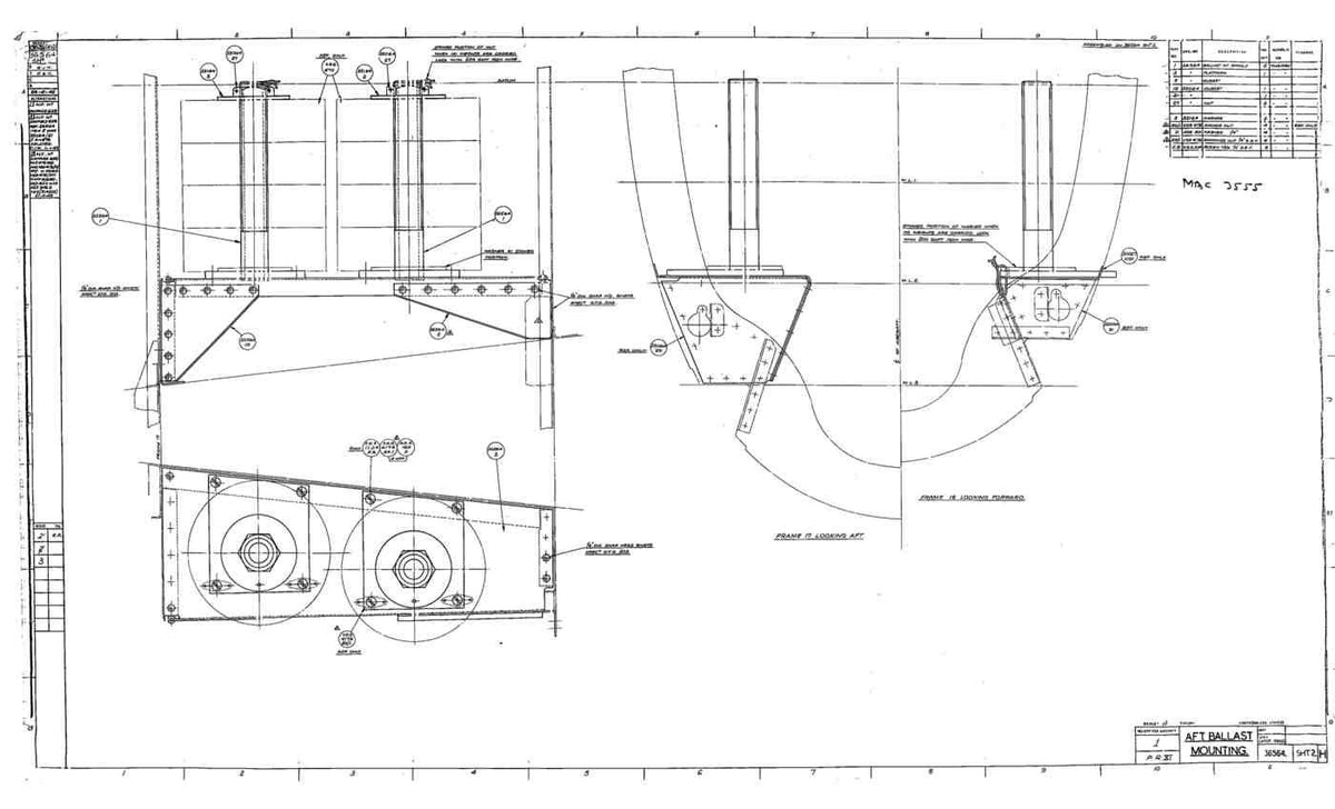 Spitfire Type 356 MK 212224 Blueprints 35664 2 H Aft Ballast Mounting A4 Photo Print