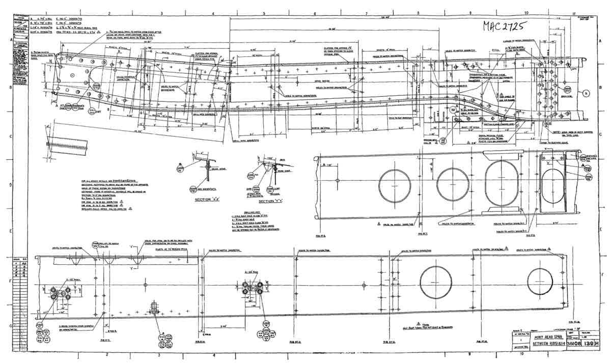 Spitfire Type 361 Mk IX Blueprints 36108 139 H Port Rear Spar Between Ribs 1&14 A4 Photo Print