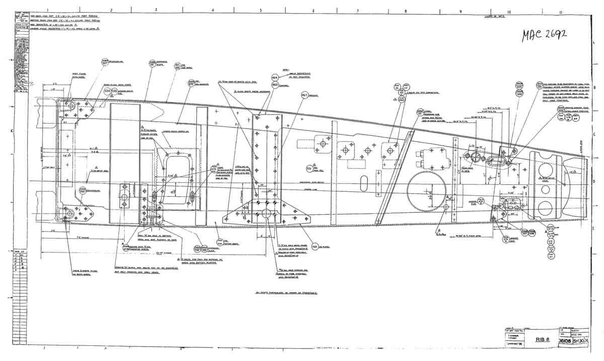 Spitfire Type 361 Mk IX Blueprints 36108 30 H Rib 8 A4 Photo Print