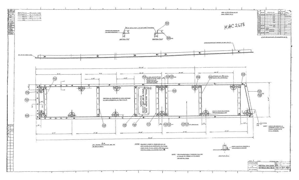 Spitfire Type 361 Mk IX Blueprints 36108 39 H Bottom Gun Door Between Ribs 13 & 14 A4 Photo Print
