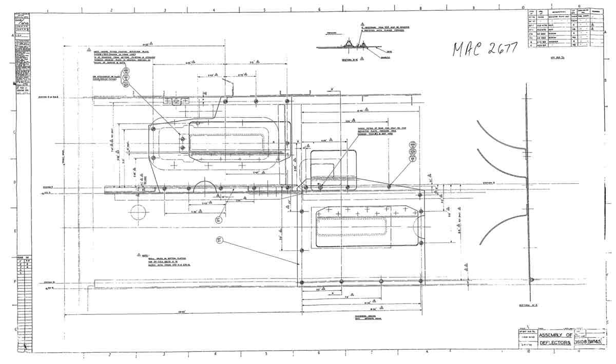 Spitfire Type 361 Mk IX Blueprints 36108 45  Assembly of Deflectors A4 Photo Print