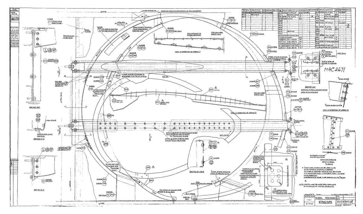 Spitfire Type 361 Mk IX Blueprints 36108 55  Wheel Housing Structure A4 Photo Print