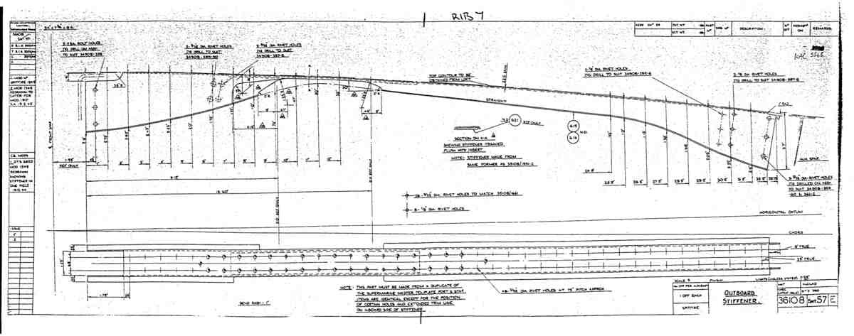 Spitfire Type 361 Mk IX Blueprints 36108 57 E Outboard Stiffener A4 Photo Print