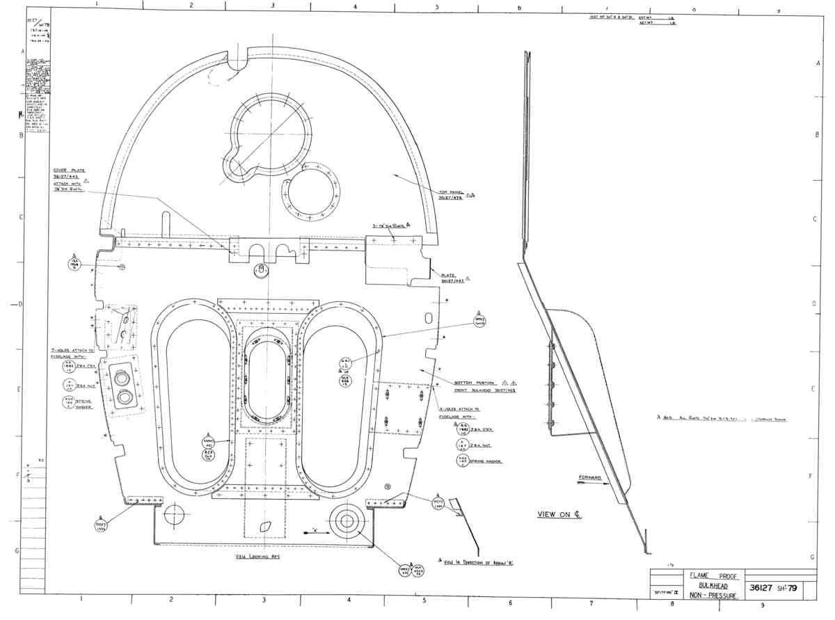 Spitfire Type 361 Mk IX Blueprints 36127 79  Flame Proof Bulkhead Non Pressure A4 Photo Print