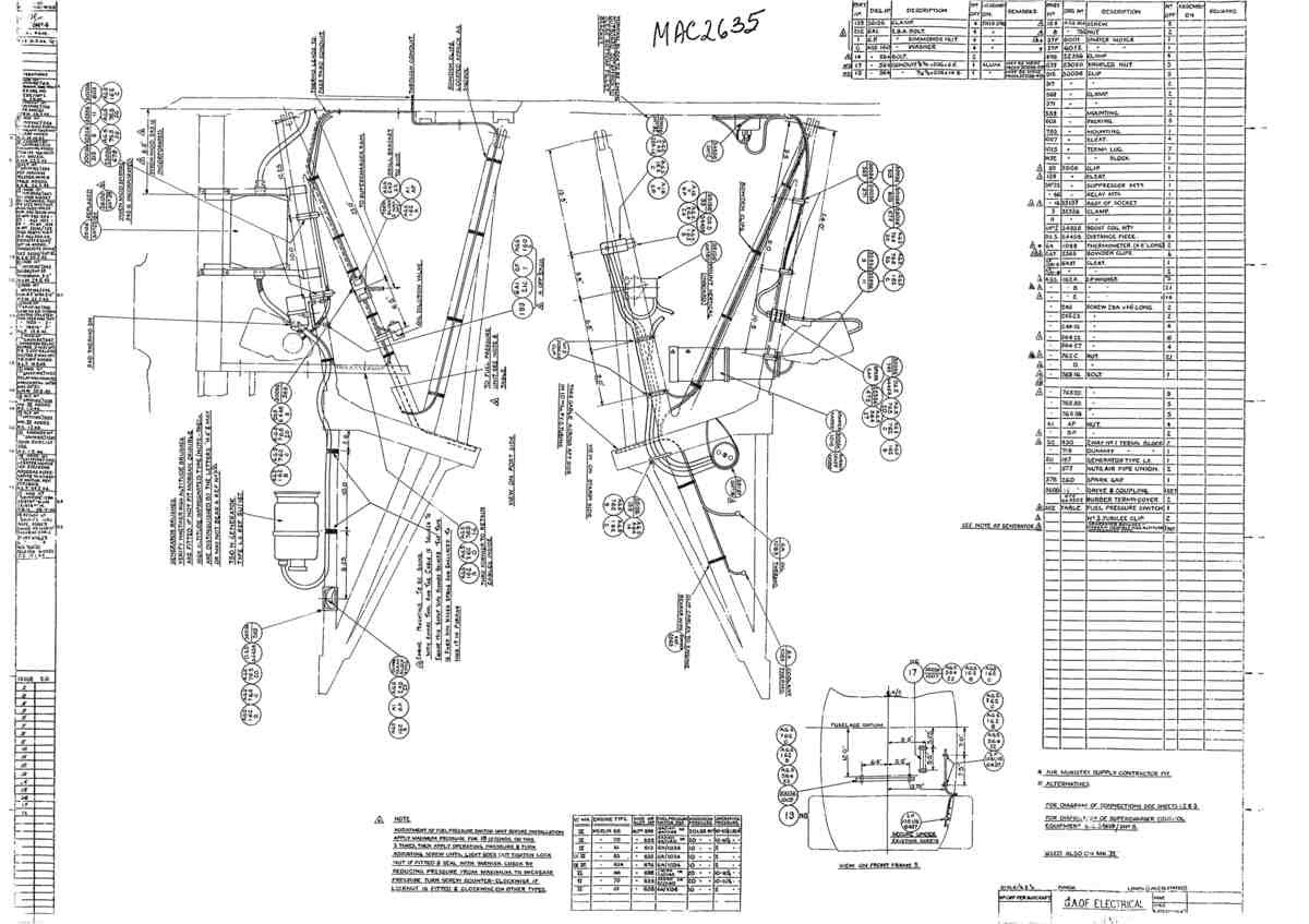 Spitfire Type 361 Mk IX Blueprints 36136 4  GA of Electrical in Engine Compartment A4 Photo Print