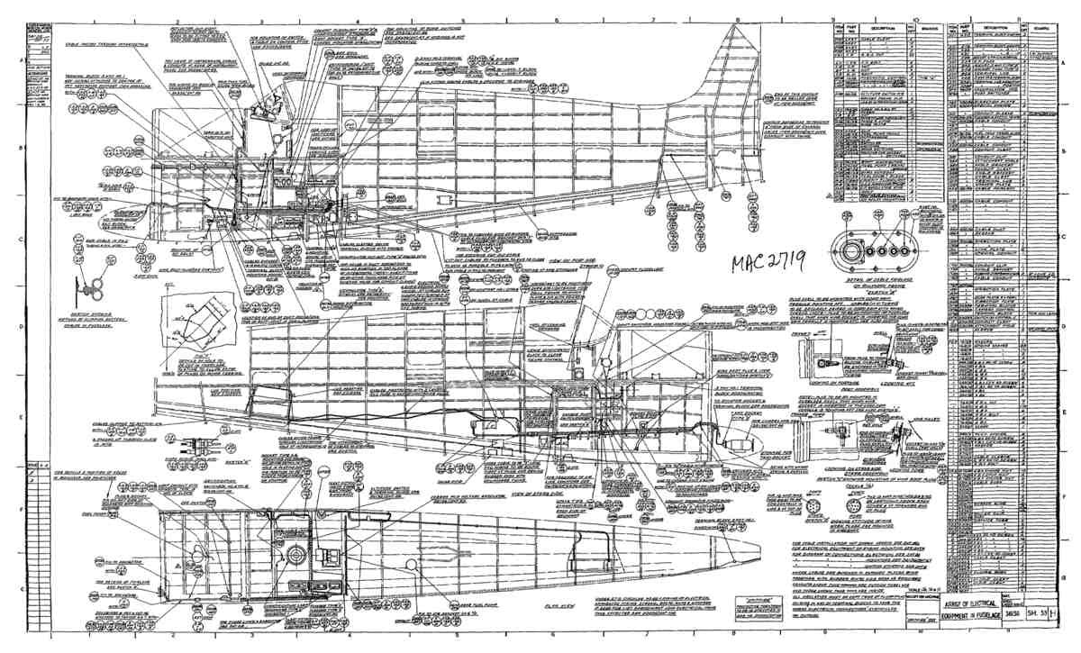 Spitfire Type 361 Mk IX Blueprints 36136 53 H Arrangement of Electrical Equipment in Fuselage A4 Photo Print