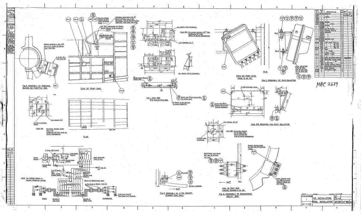 Spitfire Type 361 Mk IX Blueprints 36136 85 H RP Installation trial version A4 Photo Print