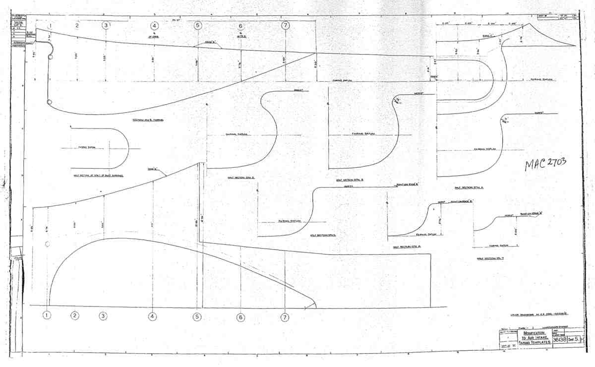 Spitfire Type 361 Mk IX Blueprints 36138 5 H Modification to Air Intake Fairing Templates A4 Photo Print