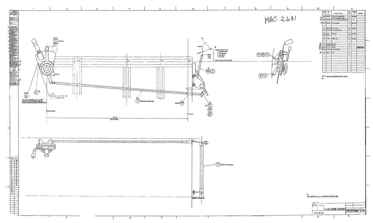Spitfire Type 361 Mk IX Blueprints 36139 1 H GA of Engine Controls A4 Photo Print