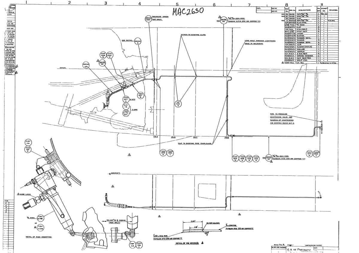 Spitfire Type 361 Mk IX Blueprints 36139 6  GA of Pneumatic Supercharger A4 Photo Print