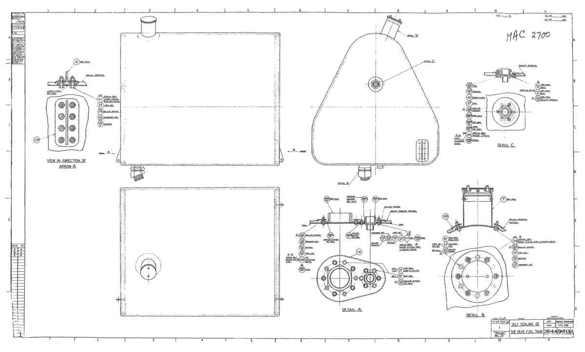 Spitfire Type 361 Mk IX Blueprints 36144 13 H Self Sealing of Top Rear Fuel Tank A4 Photo Print