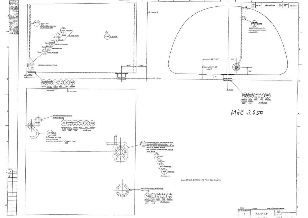 Spitfire Type 361 Mk IX Blueprints 36144 19  GA ot Top Fuel Tank A4 Photo Print